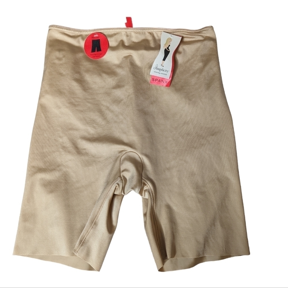Spanx shaper bike shorts tan cream sz L NWT